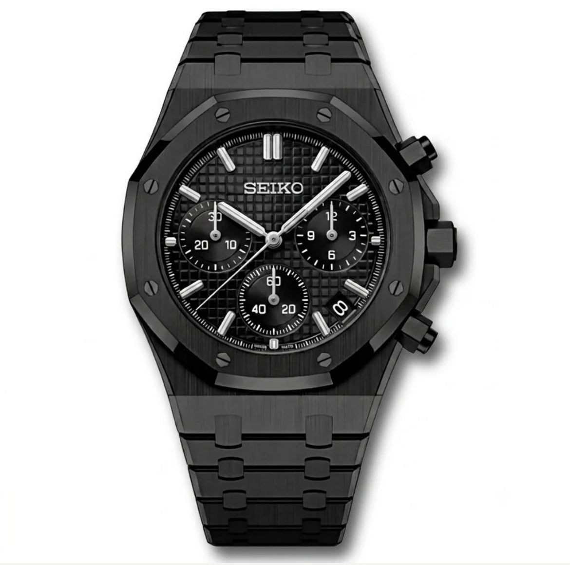 Montre Chrono Octogonal Noir