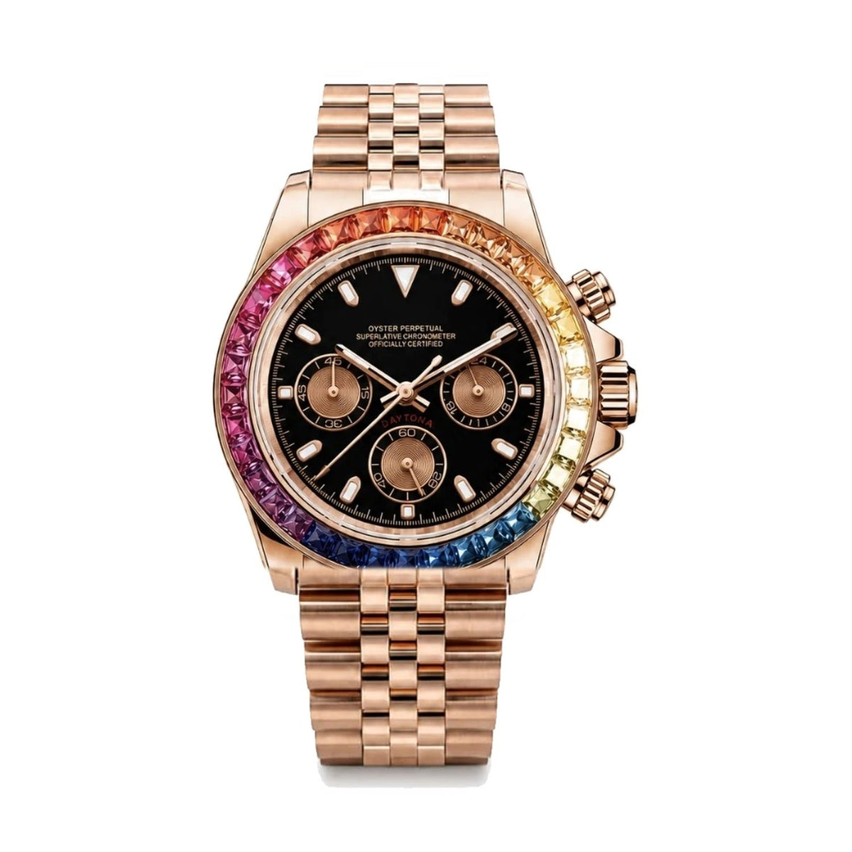 Montre Daytona Or Rose Arc-en-ciel - 5 maillons