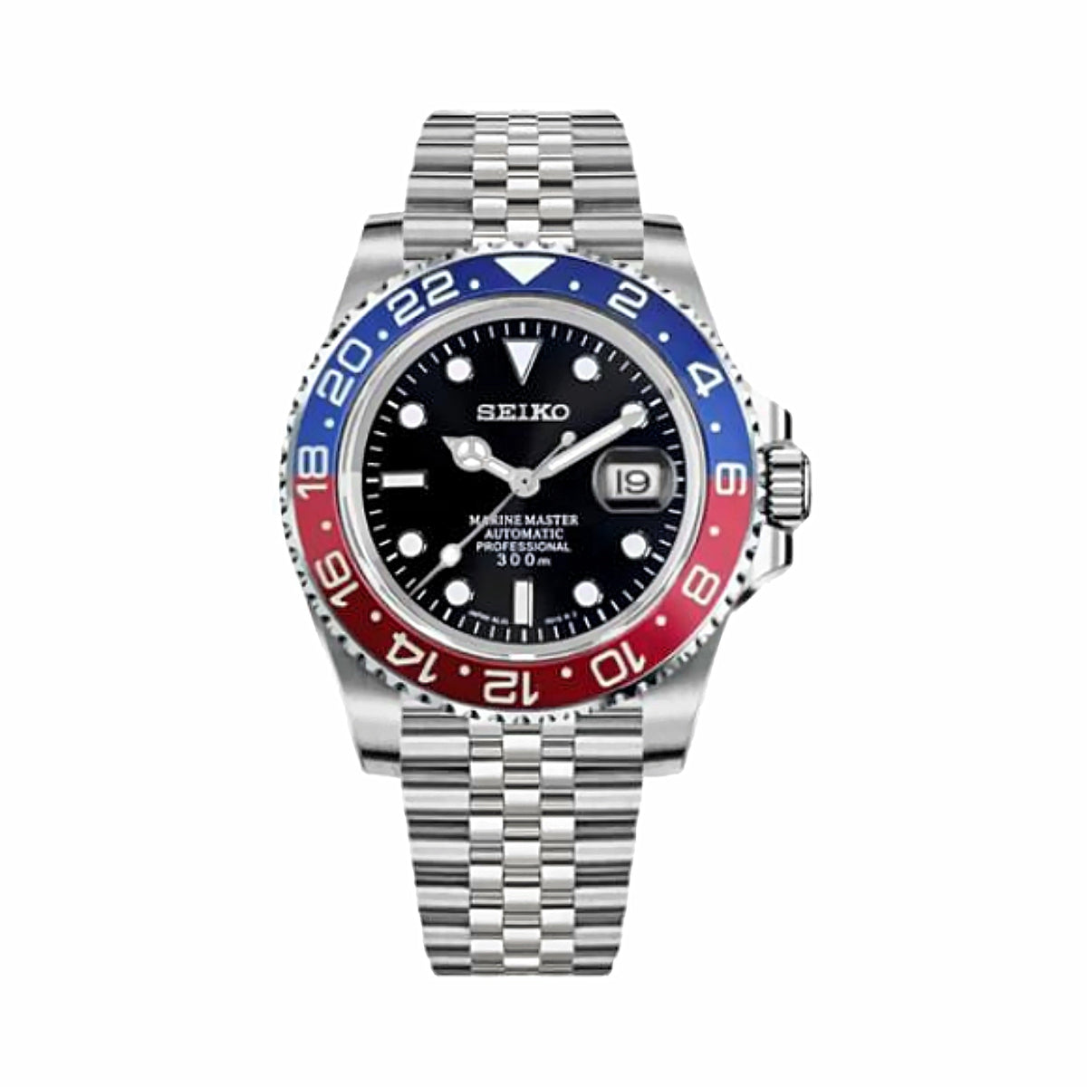 Montre GMT Bleu et Rouge - 5 maillons