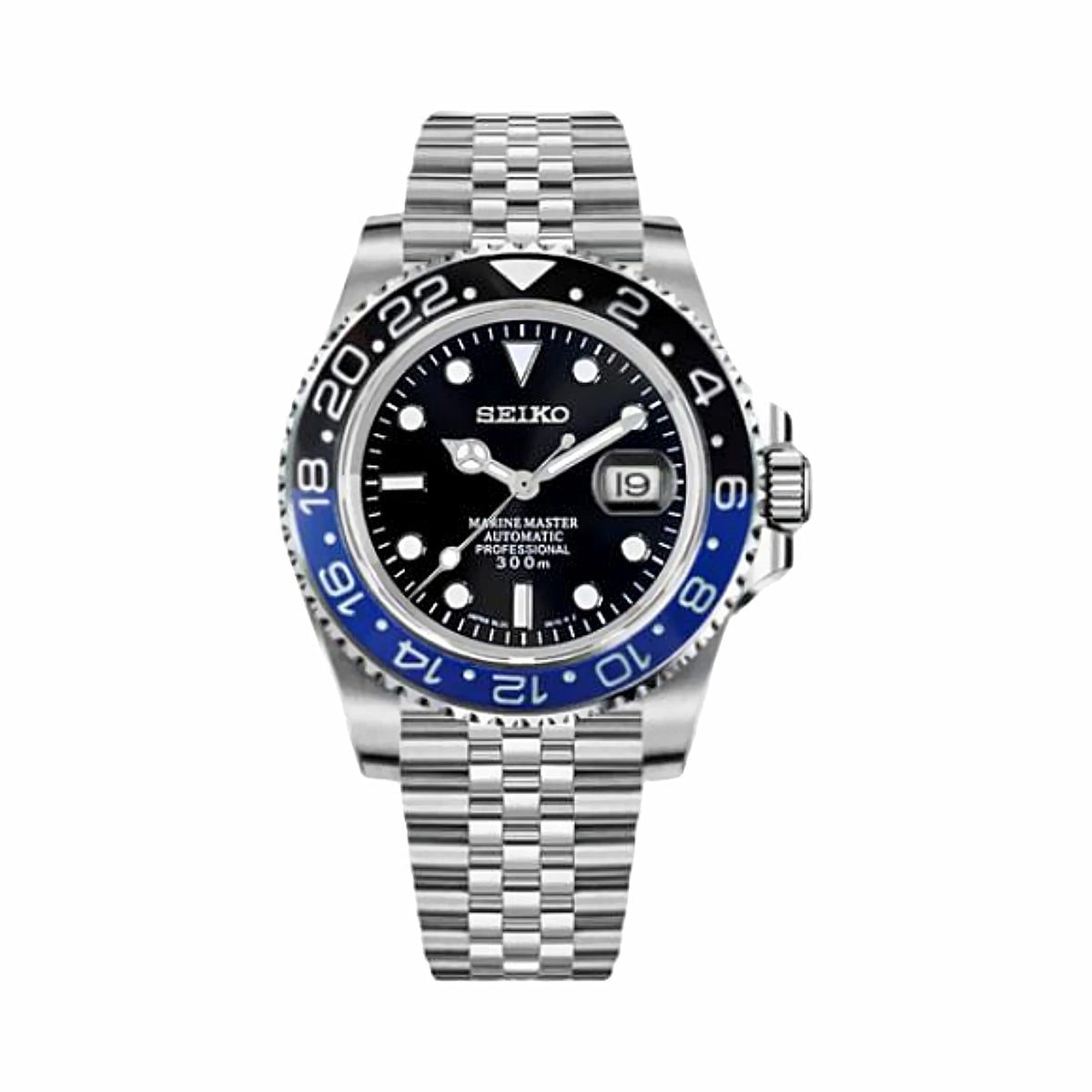 Montre GMT Bleu et Noir - 5 maillons