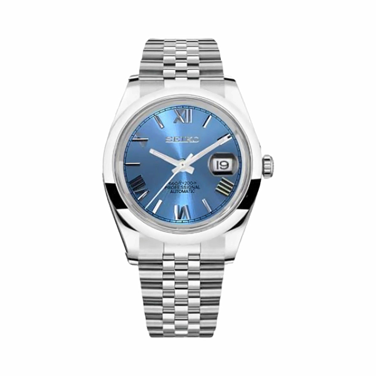 Montre Classique Romain Bleu Glacier - 5 maillons