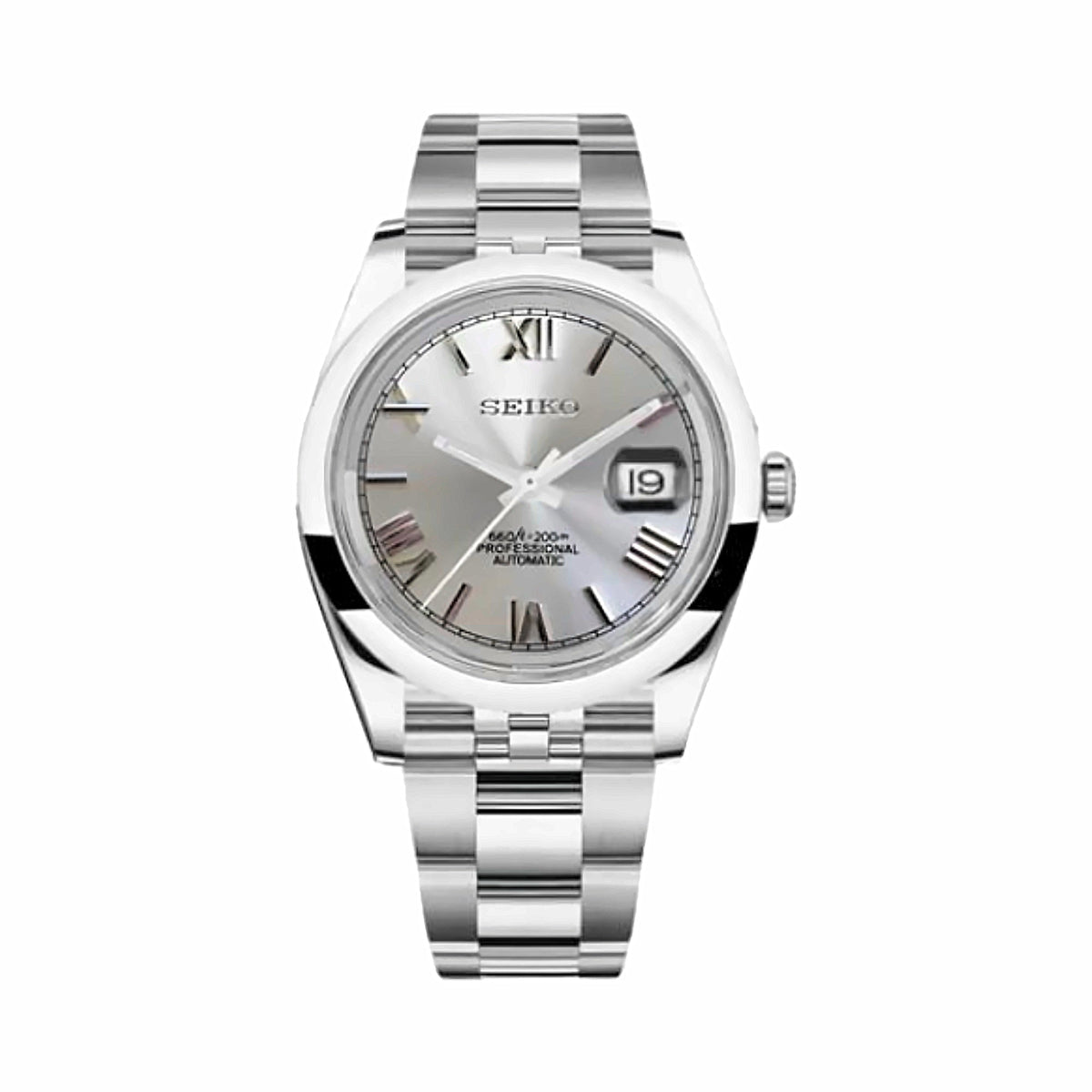 Montre Classique Romain Argent - bracelet plein