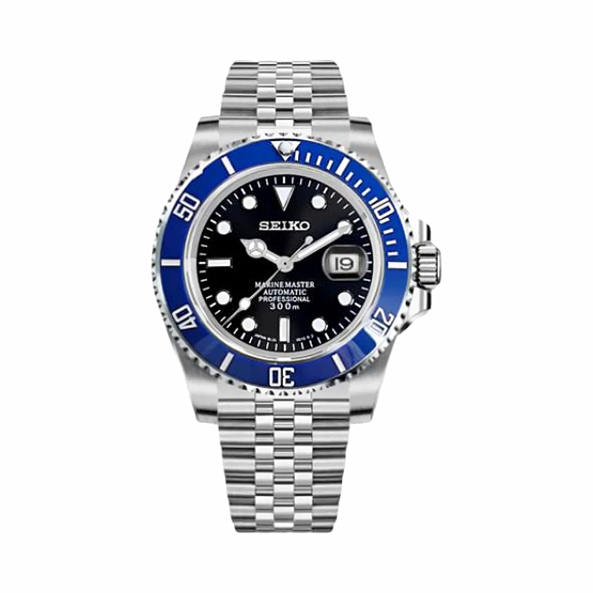 Montre Plongeur Noir et Bleu - 5 maillons