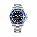 Montre Plongeur Noir et Bleu - bracelet plein
