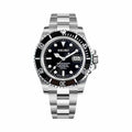 Montre Plongeur Noir - bracelet plein